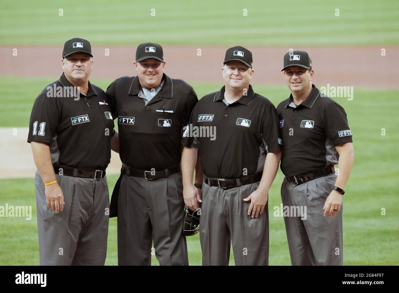 St. Louis, USA. 16th July, 2021. Major League Umpires (L to R