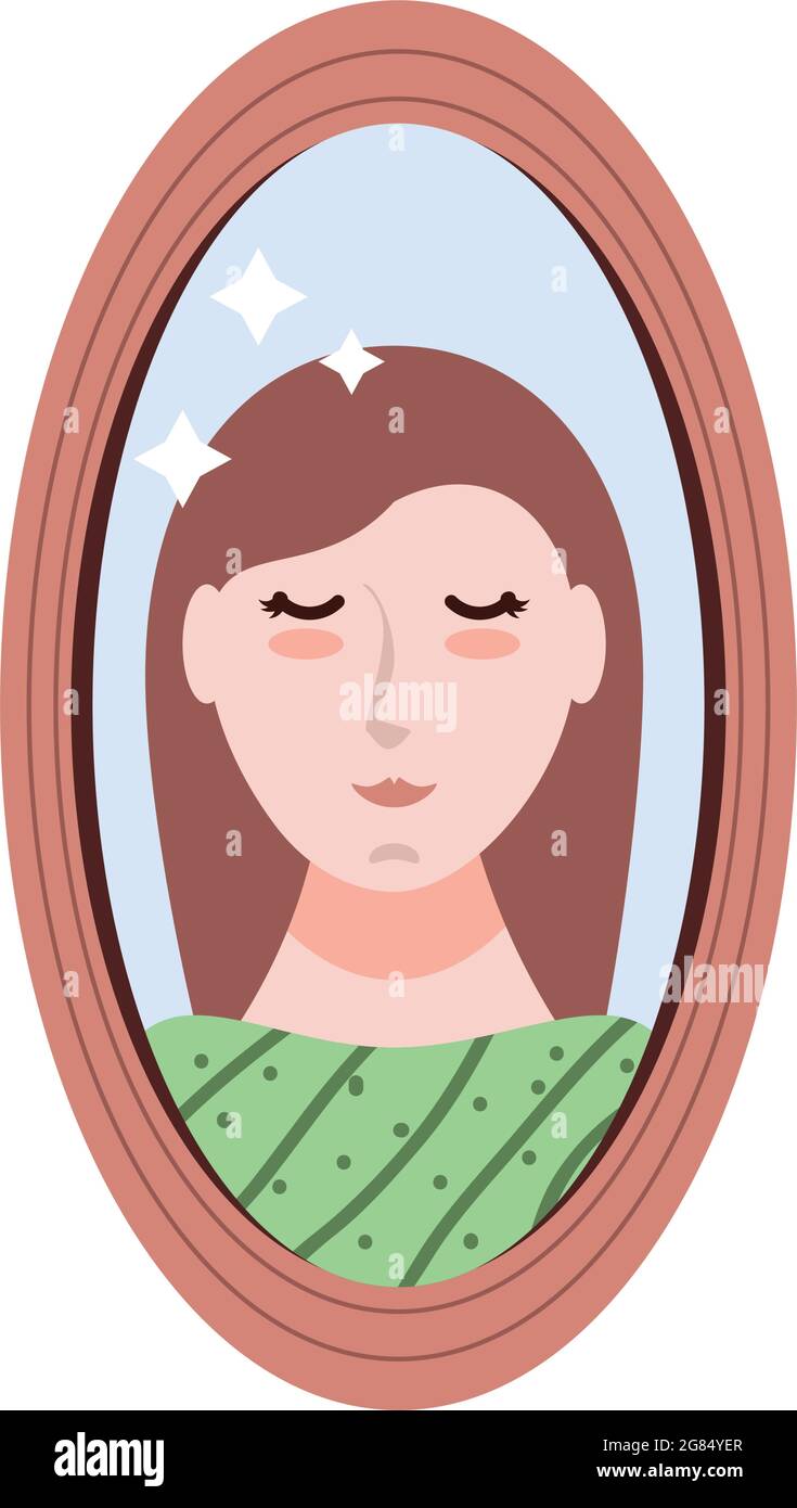 Beauty Woman In Mirror Stock Vector Image And Art Alamy