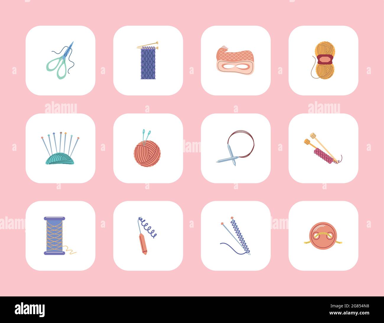 set of materials for knitting Stock Vector Image & Art Alamy