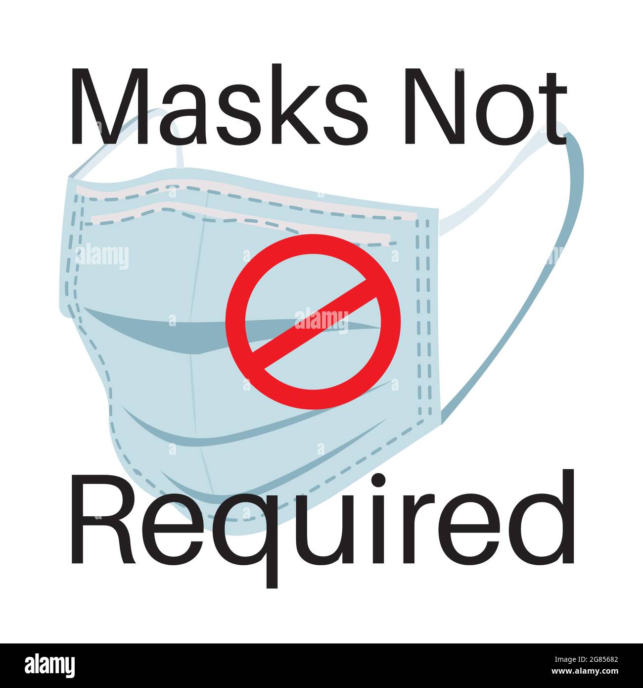Masks not required vector illustration with covid logo Stock Vector