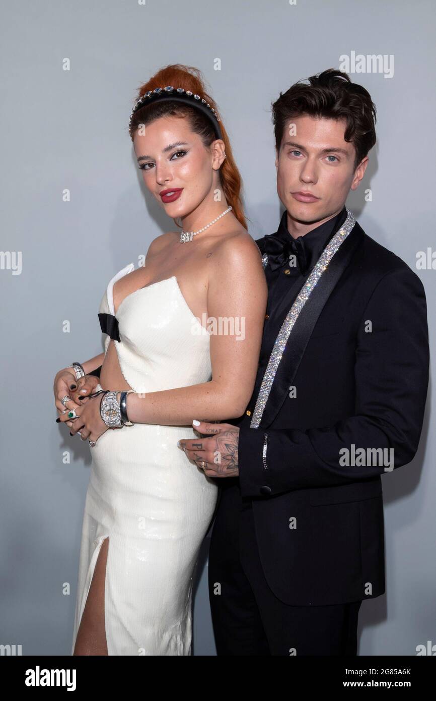 Cannes France. 16th July 2021. Bella Thorne and Benjamin Mascolo