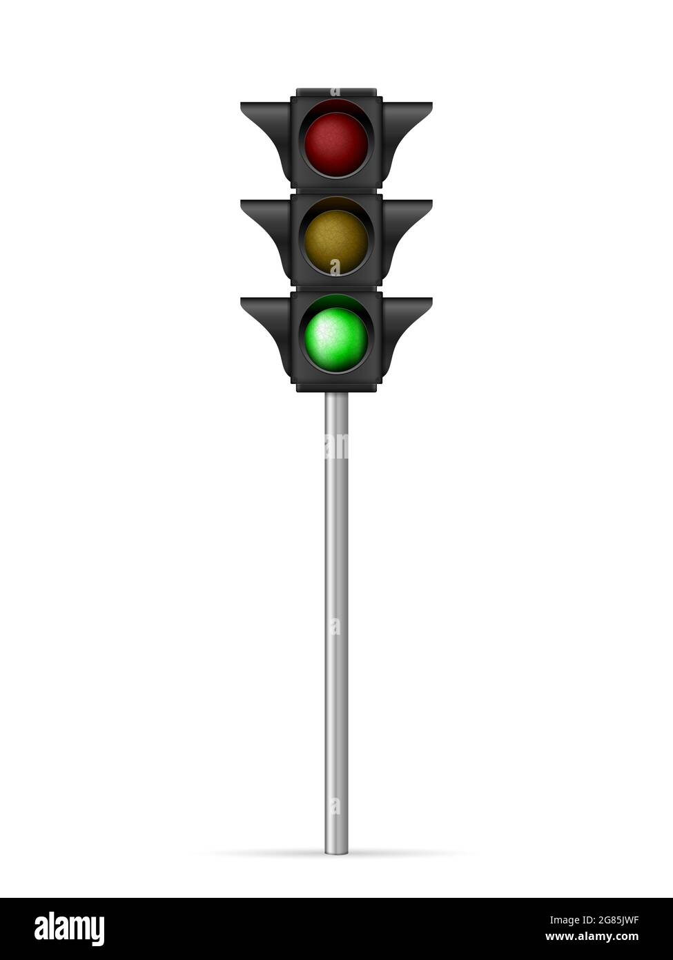 Traffic light green light on a white background. Vector illustration