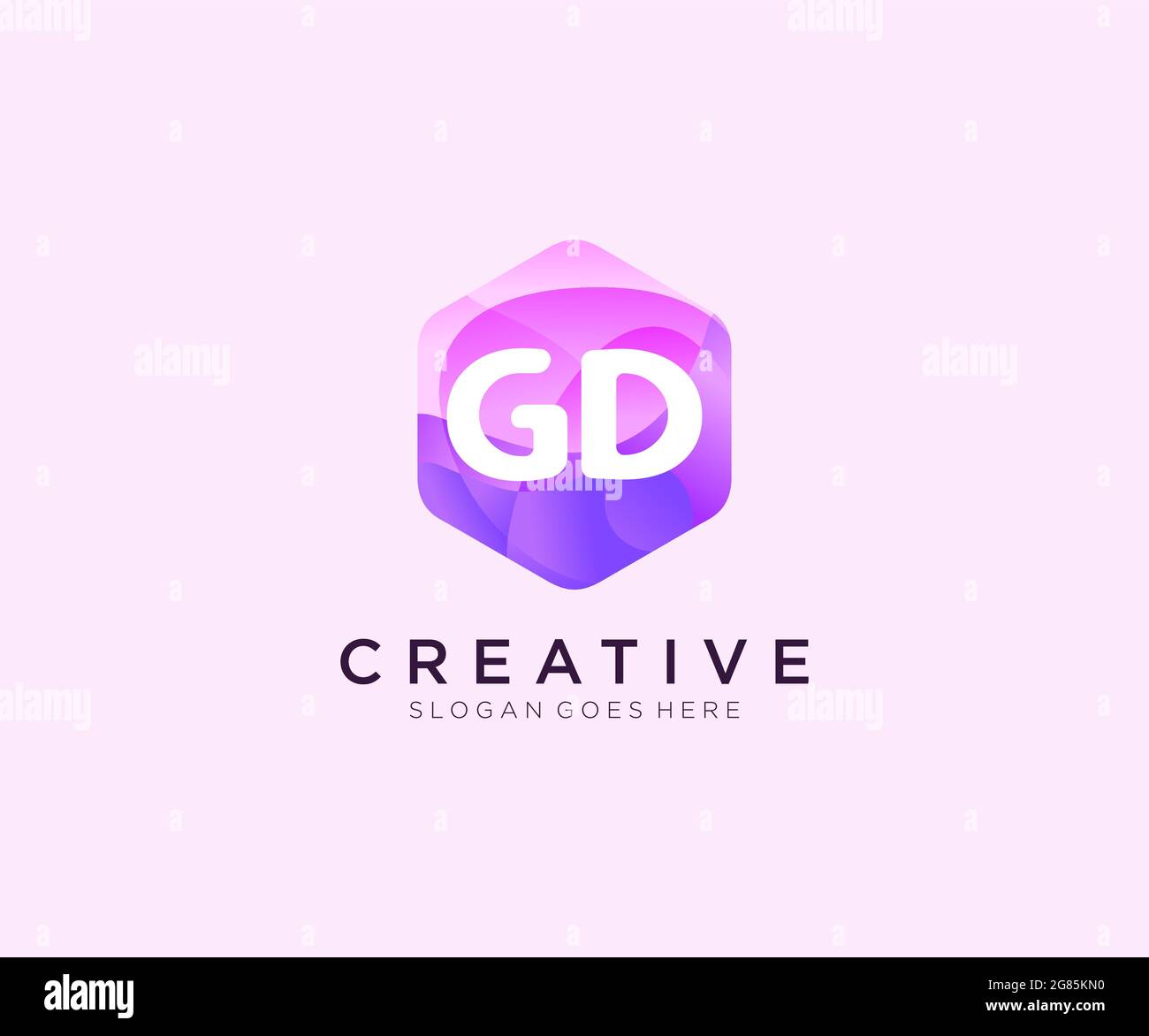 GD initial logo With Colorful Hexagon Modern Business Alphabet Logo template Stock Vector