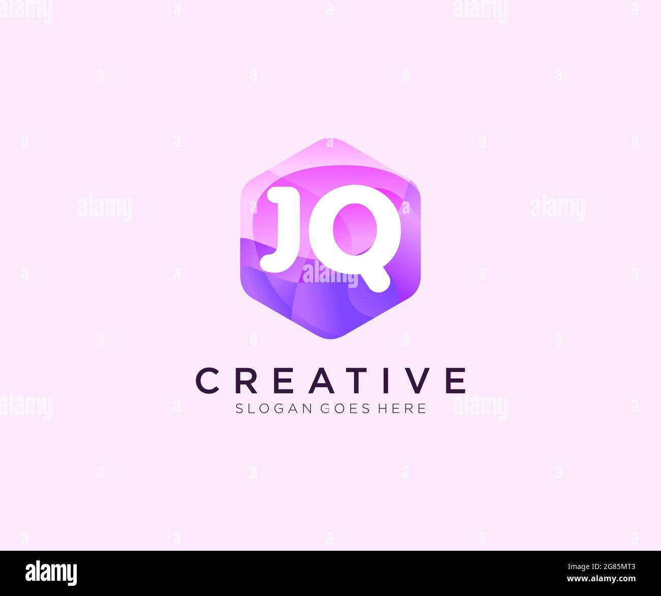 JQ initial logo With Colorful Hexagon Modern Business Alphabet Logo template Stock Vector