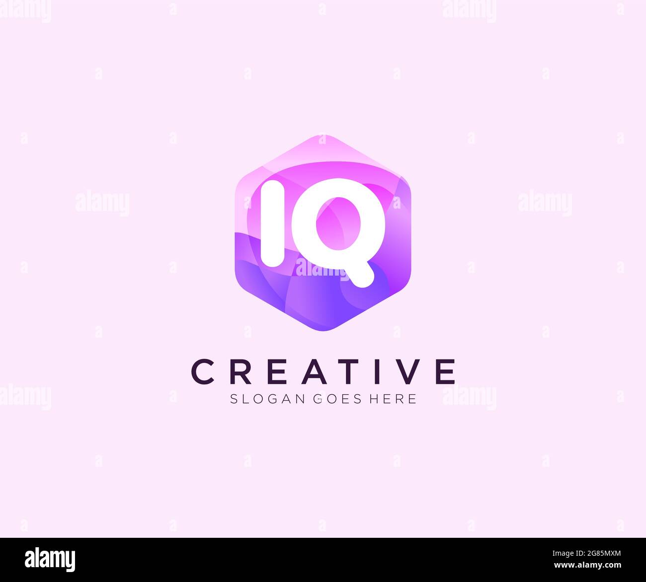 IQ initial logo With Colorful Hexagon Modern Business Alphabet Logo template Stock Vector