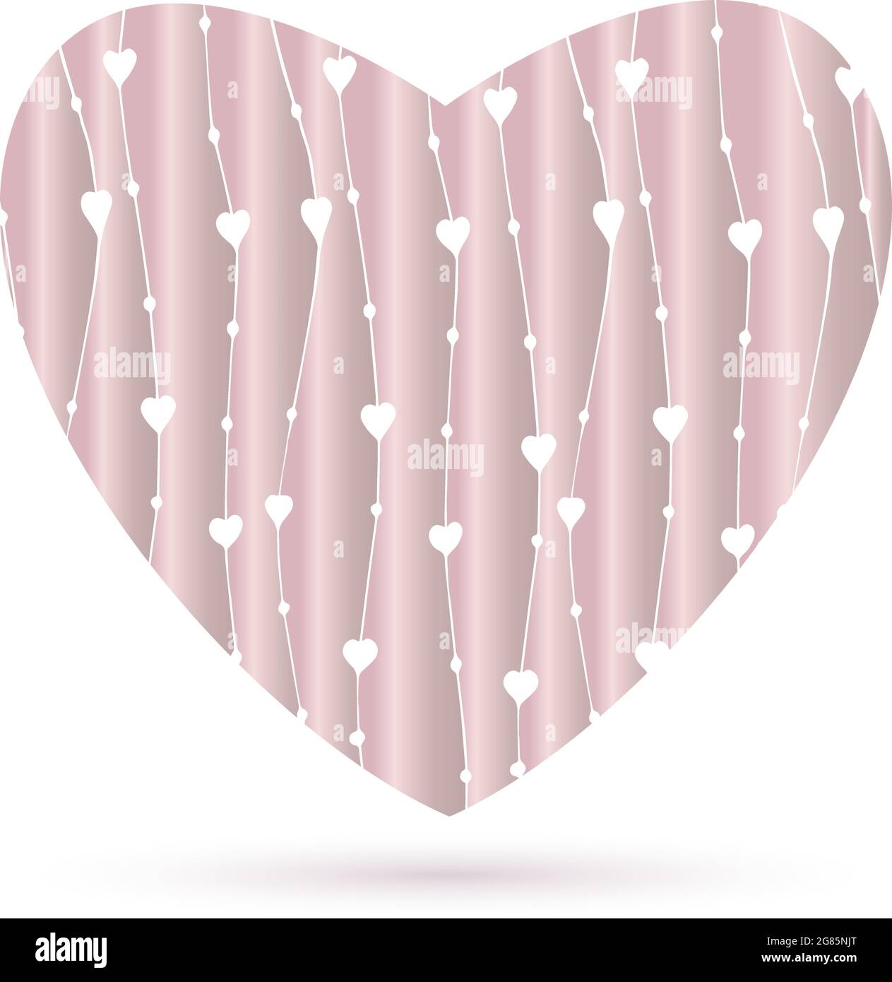 Heart with a gradient with cut ornaments, isolated. Vector illustration ...