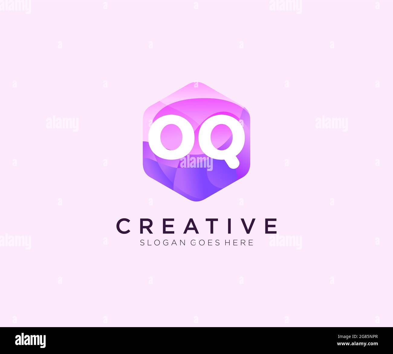 OQ initial logo With Colorful Hexagon Modern Business Alphabet Logo template Stock Vector