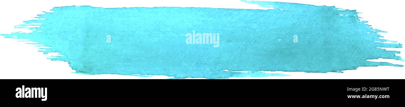 Long watercolor blue brush stroke in vector. Vector illustration Stock Vector