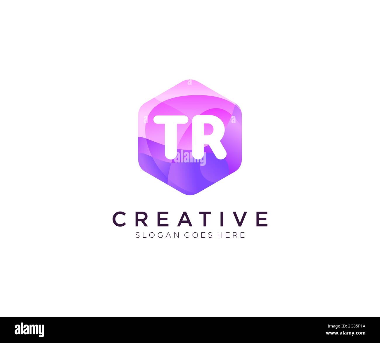 TR initial logo With Colorful Hexagon Modern Business Alphabet Logo template Stock Vector