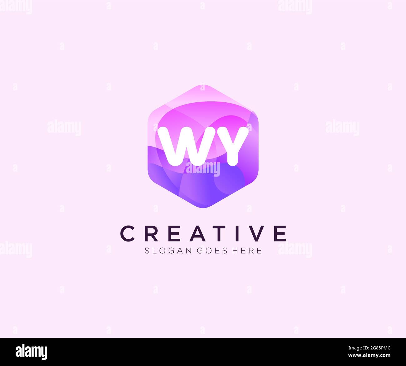 WY initial logo With Colorful Hexagon Modern Business Alphabet Logo template Stock Vector