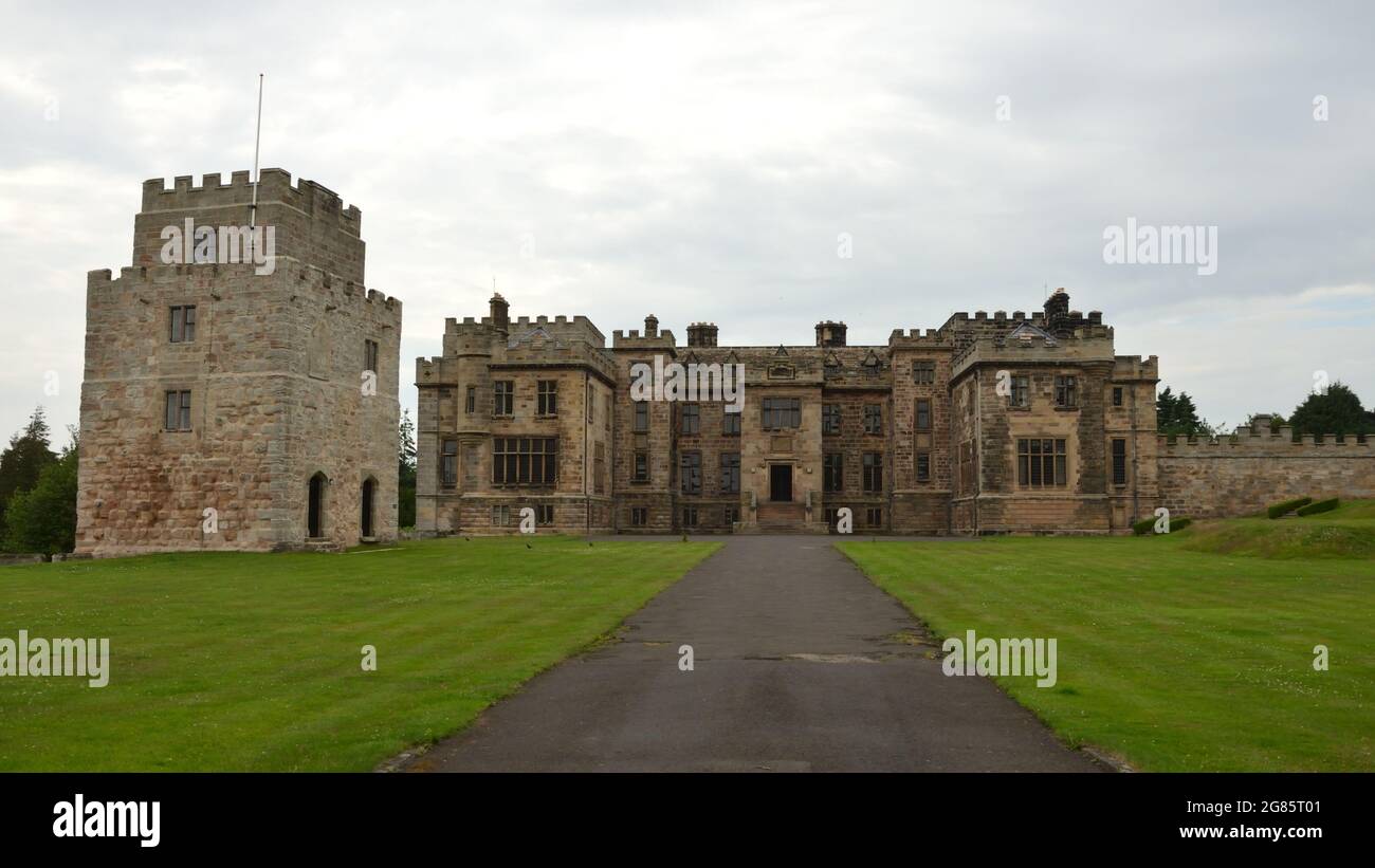 The front of Ford Castle, part of the Ford and Etal Estate in Northumberland, England Stock Photo