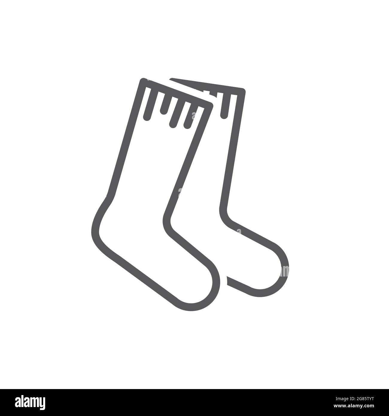 Classic socks simple gray icon on white Stock Vector