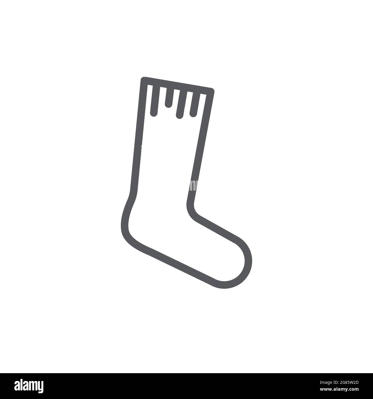 Classic sock simple black icon on white Stock Vector