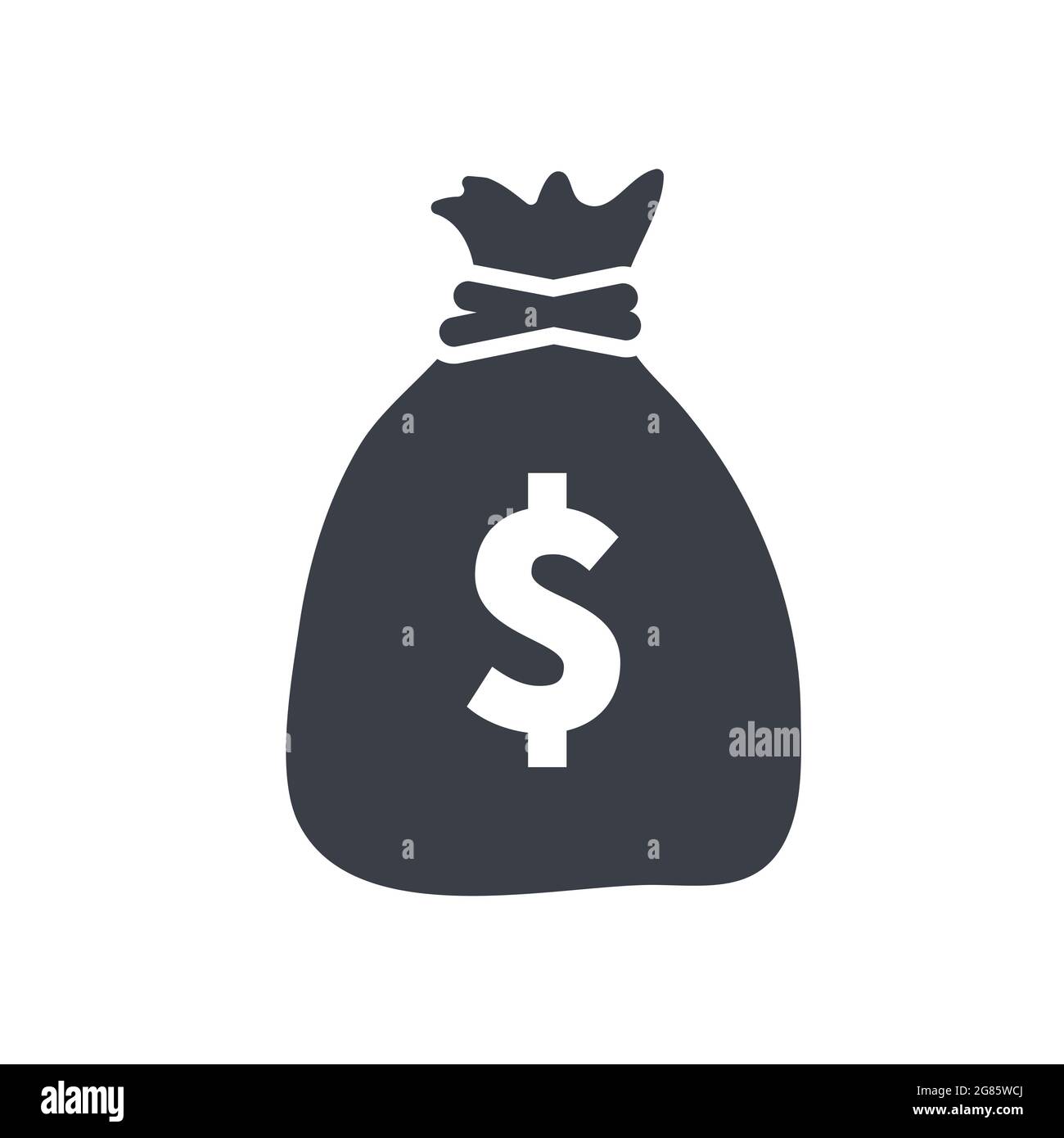 Money bag with dollar sign simple gray icon on white Stock Vector Image ...