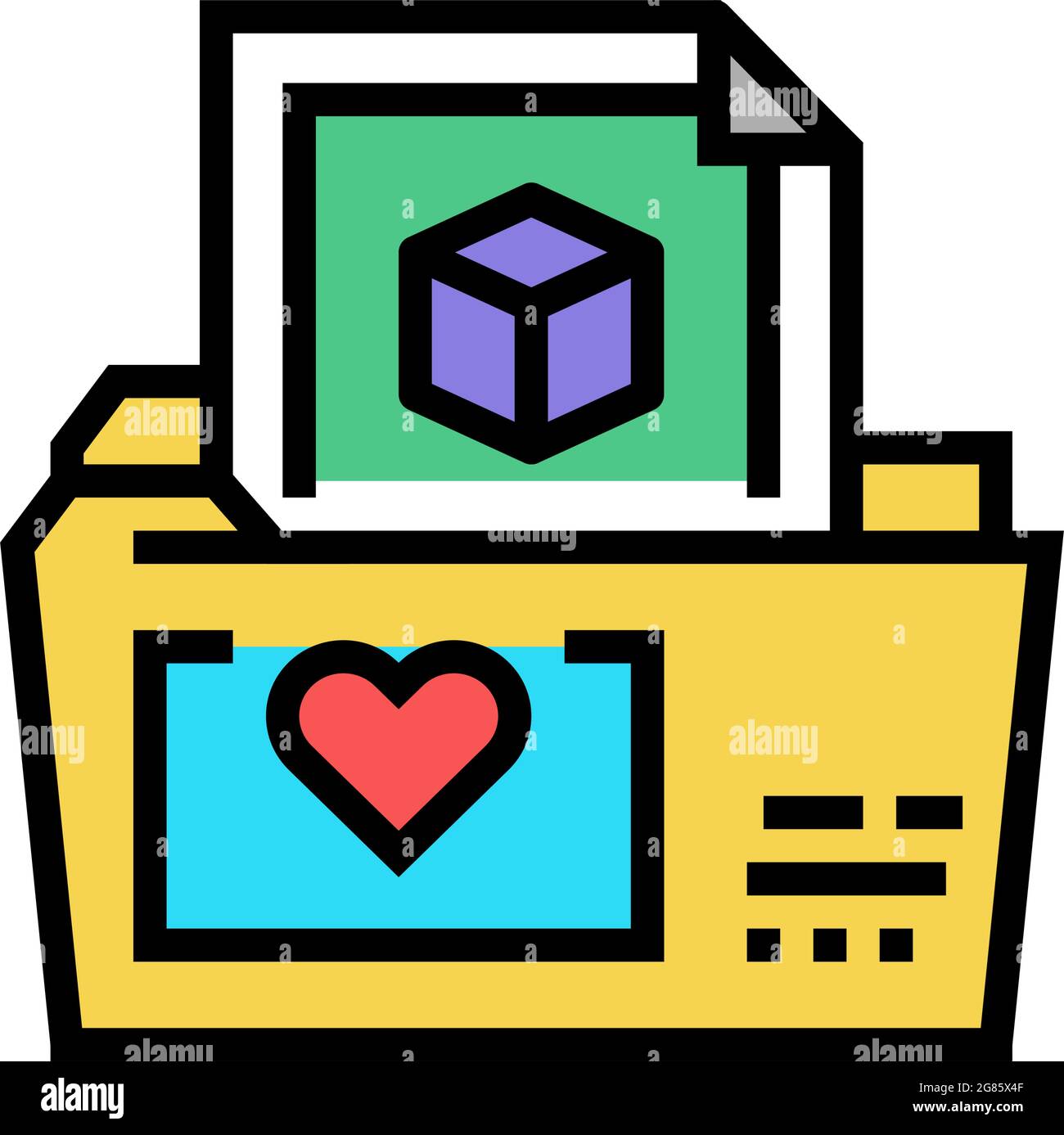 folder storage ugc color icon vector illustration Stock Vector Image ...