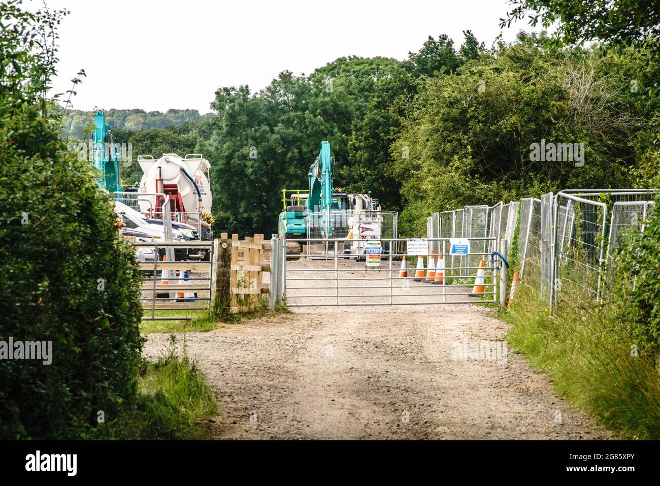 HS2 compound in Chetwode, Buckinghamshire situated at the site of