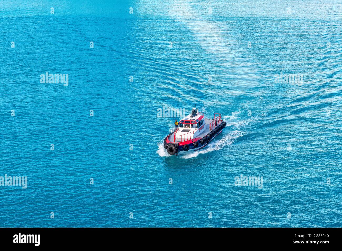 Pilot or guide boat, Freeport, Bahamas Stock Photo