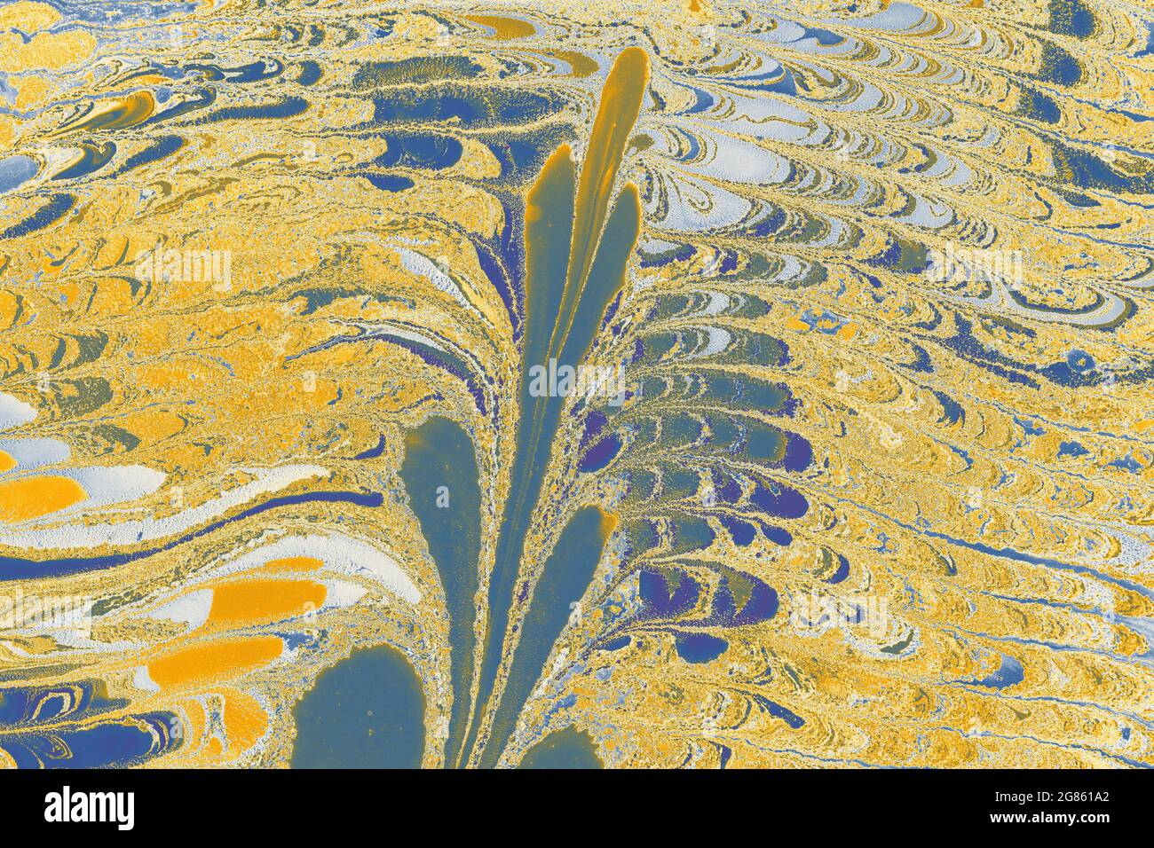 Textured background of blue and gold paint mixture Stock Photo Alamy