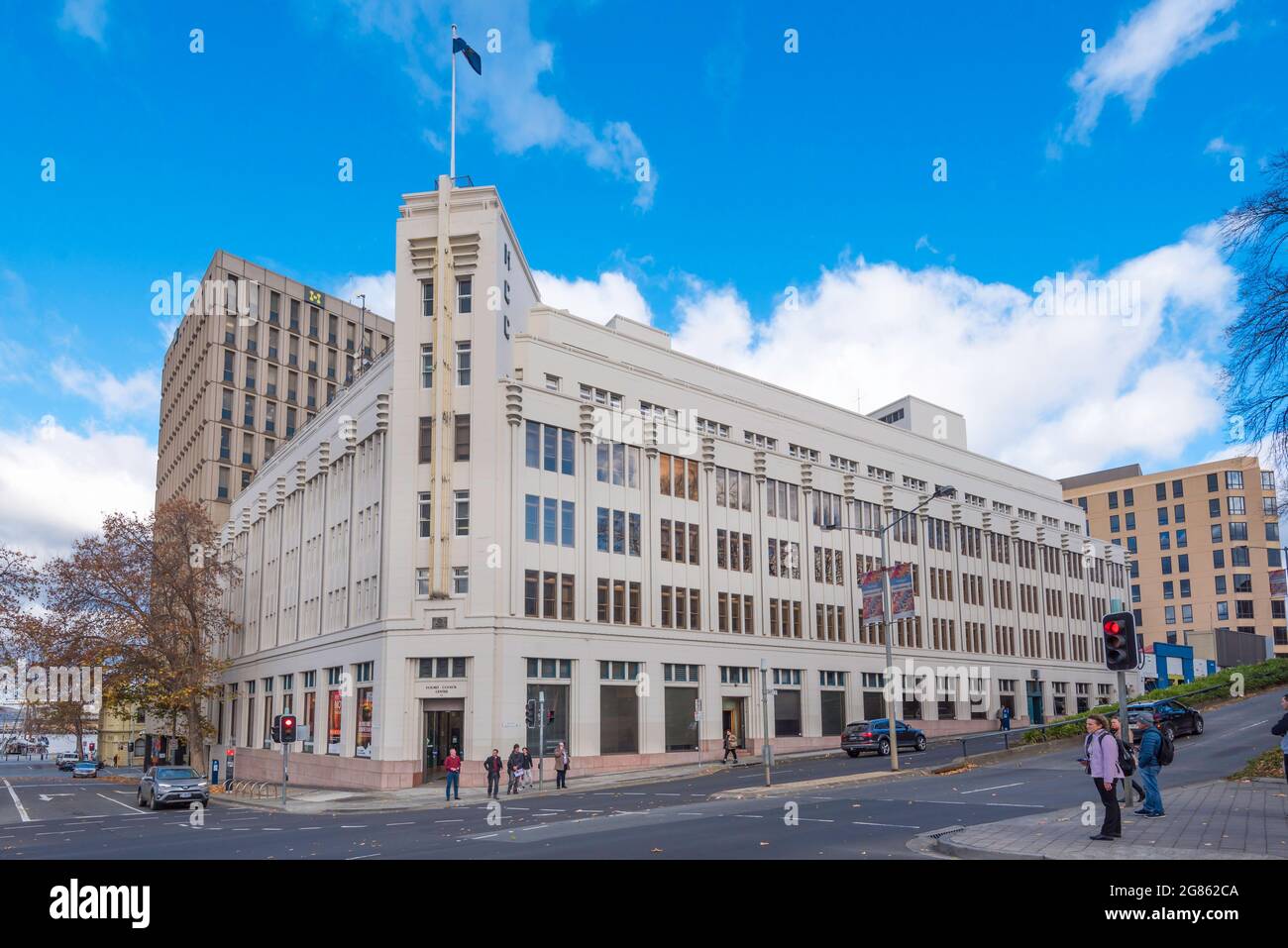 The Art Deco original Hydro Electric Commission building in Hobart, designed by architects A & K Henderson & Partners was completed in 1940 Stock Photo