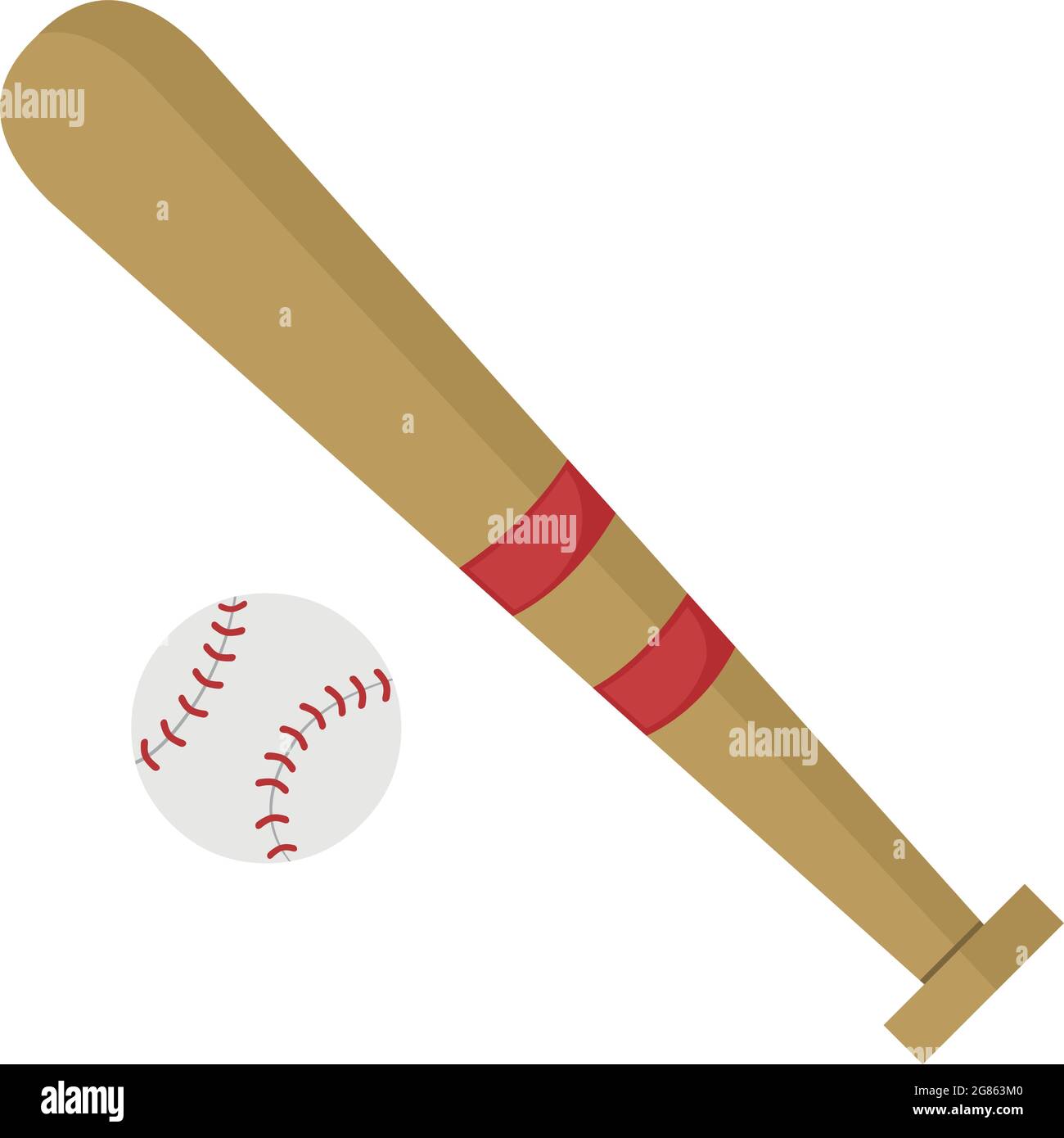 Vector illustration of baseball bat and ball emoticon Stock Vector