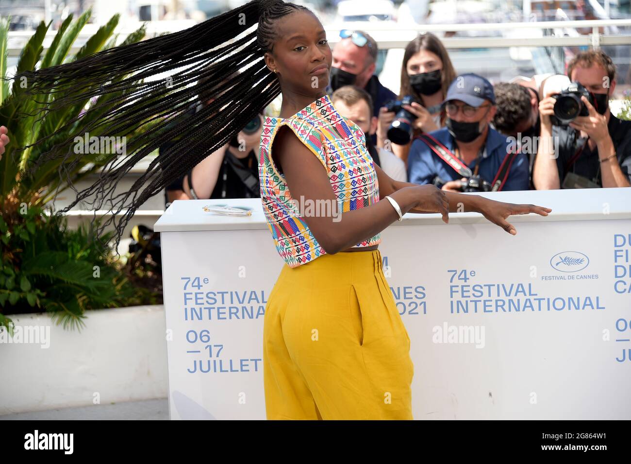 Cannes, France. 17th July, 2021. 74th Cannes Film Festival 2021, Photocall film : OSS 117 Allerte rouge en Afrique noire - Pictured: Fatou N'Diaye Credit: Independent Photo Agency/Alamy Live News Stock Photo