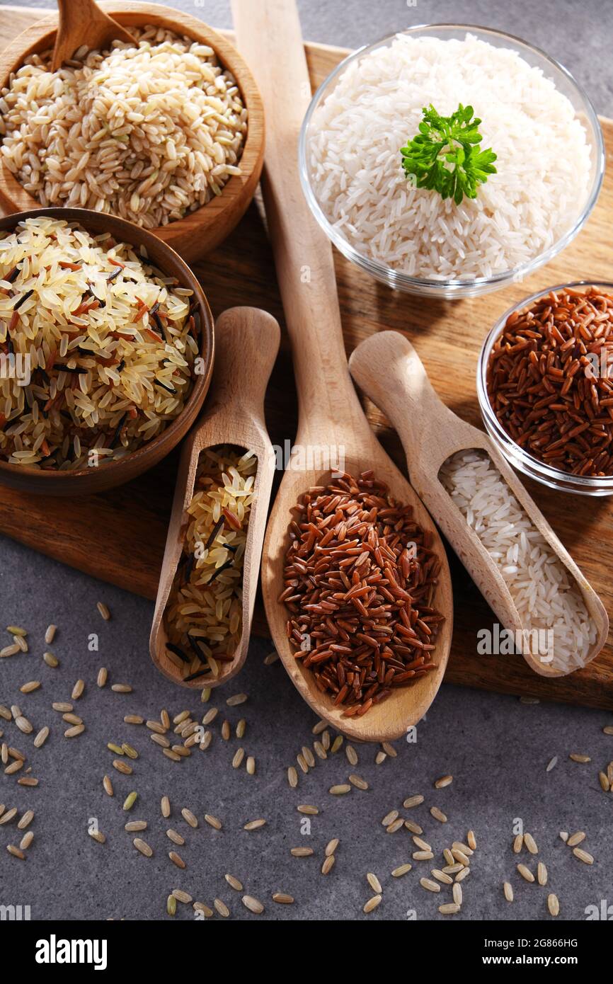 Composition with different sorts of rice including basmati and red rice ...