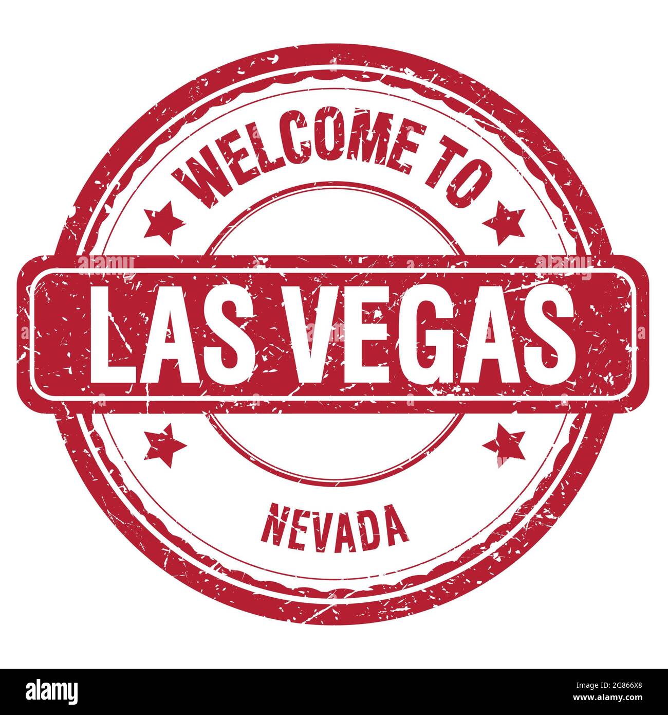 TO LAS VEGAS NEVADA, words written on red grungy stamp Stock