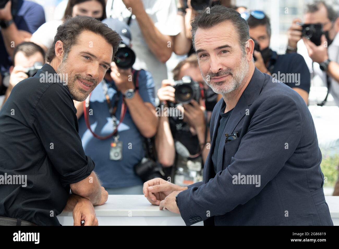 Cannes, France . 17th July, 2021. Nicolas Bedos and Jean Dujardin