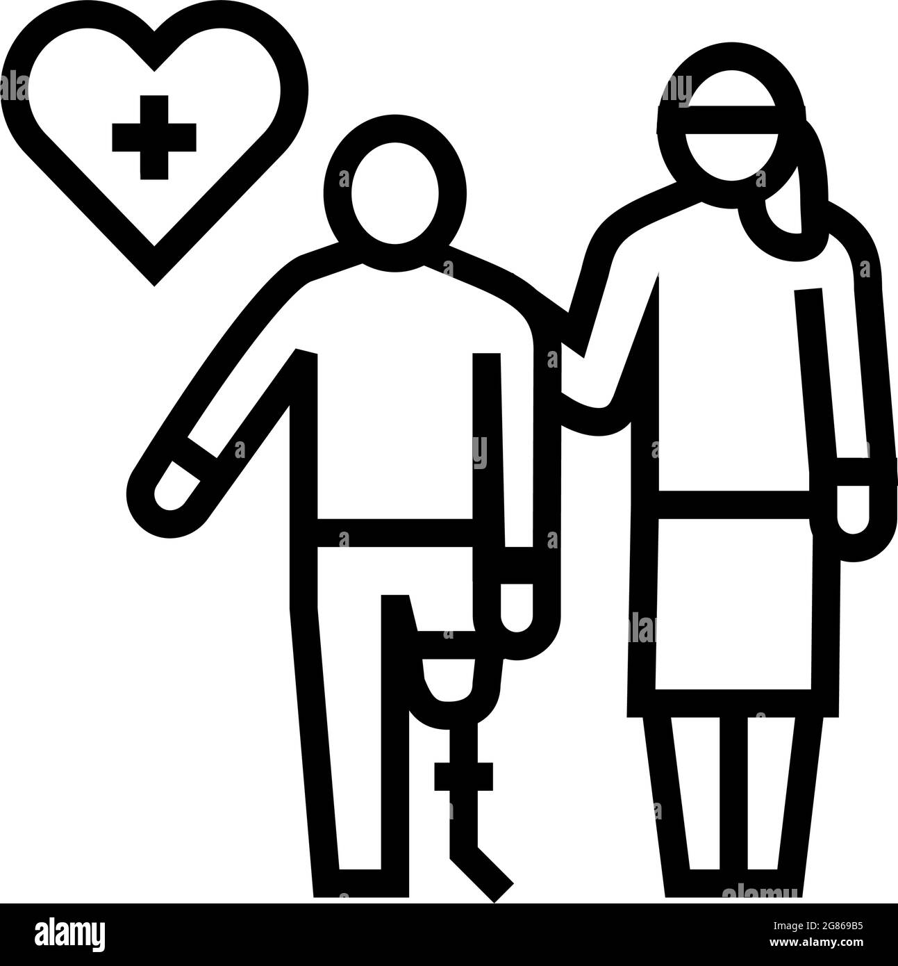 personal care homecare service line icon vector illustration Stock