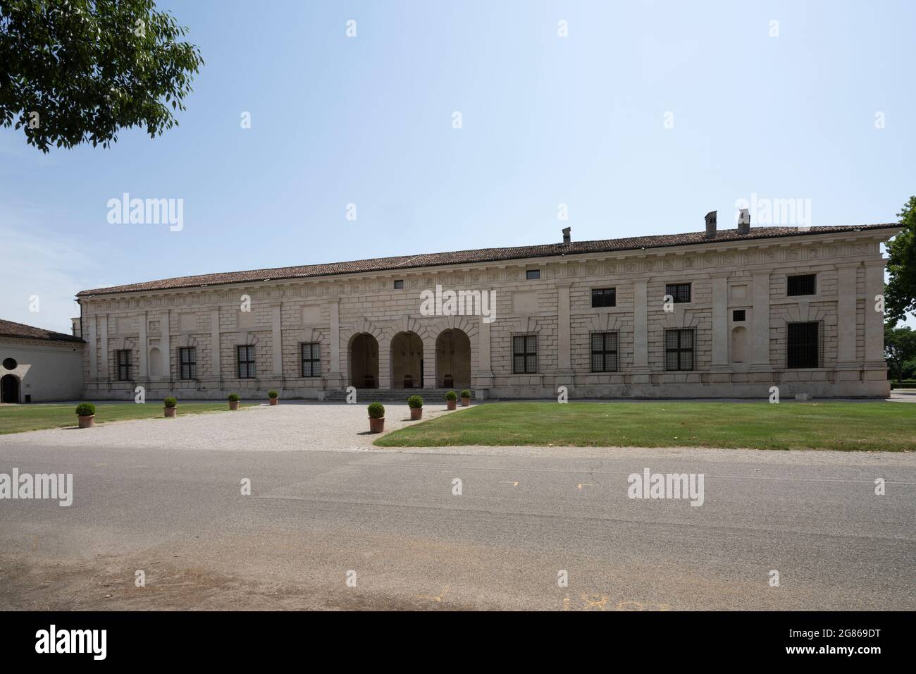Mantua, Italy. July 13, 2021.  view of the outdoor facade  of the Te palace Stock Photo
