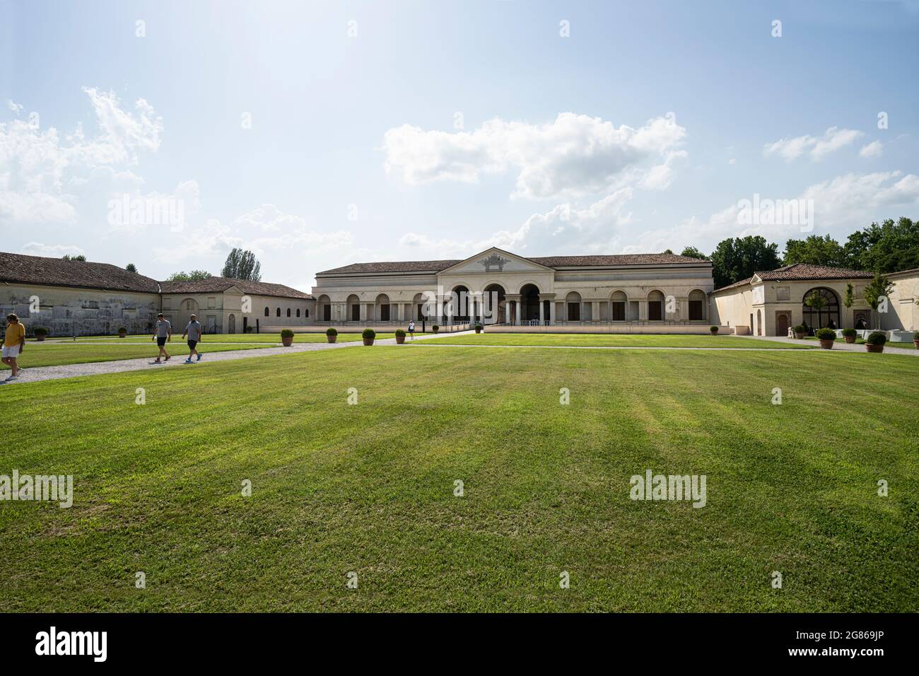 Mantua, Italy. July 13, 2021.   view of the inner courtyard of the Te palace Stock Photo