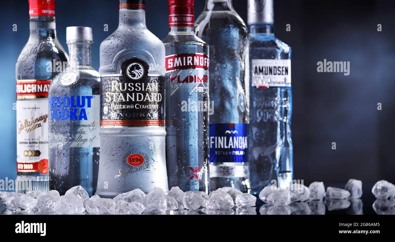 POZNAN, POL - MAY 12, 2021: Bottles of assorted global vodka brands Stock  Photo - Alamy