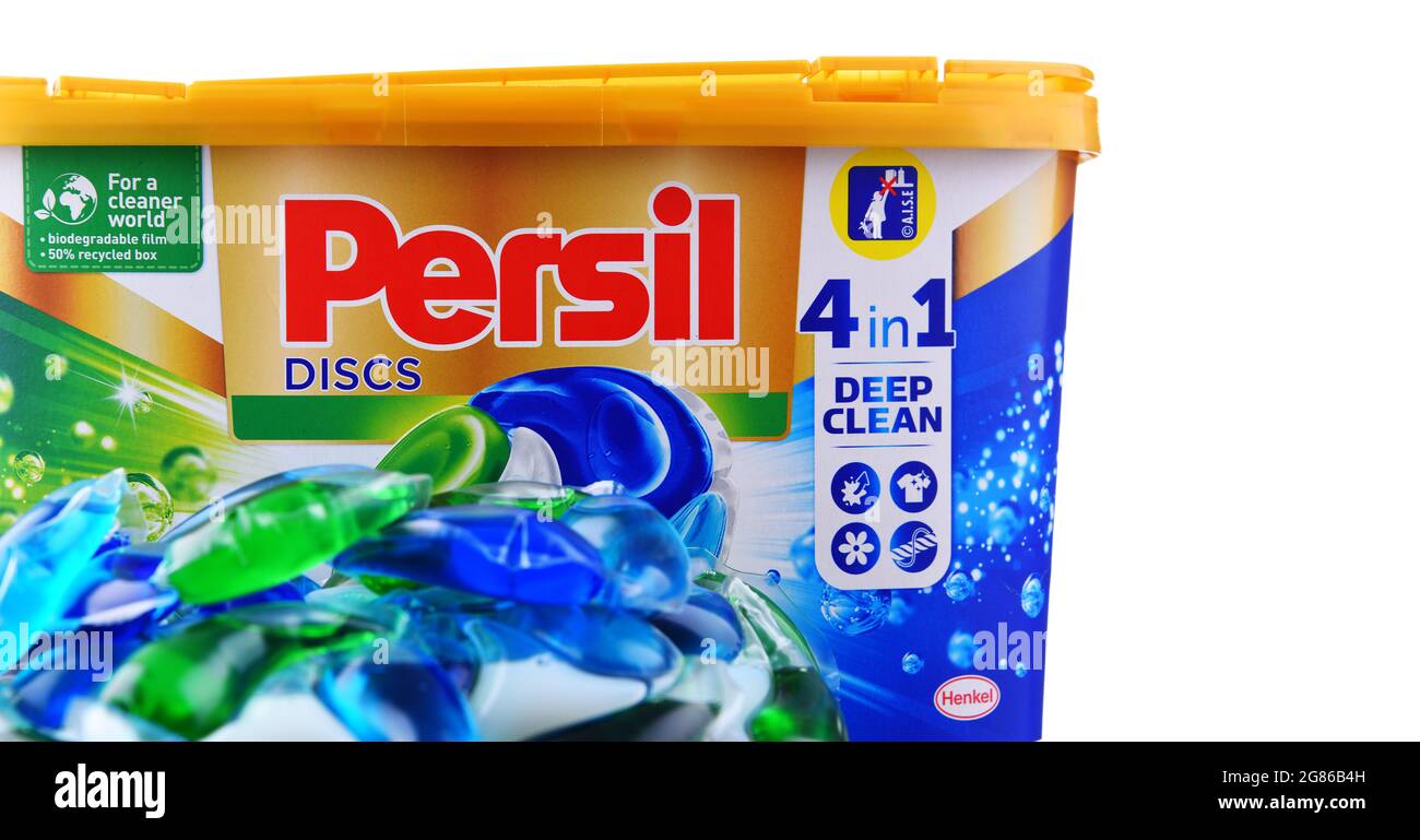 POZNAN, POL - JUN 10, 2021: A box of Persil capsule laundry detergent  product. Introduced by Henkel in 1907 Persil was the first commercially  availabl Stock Photo - Alamy