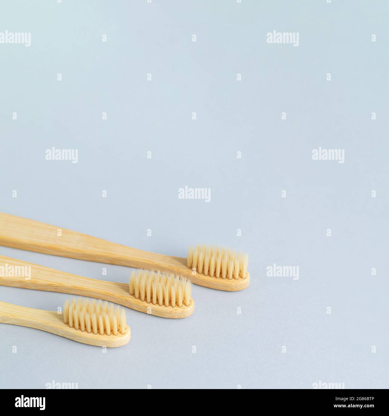 Set of eco friendly bamboo wooden toothbrushes close-up Stock Photo - Alamy