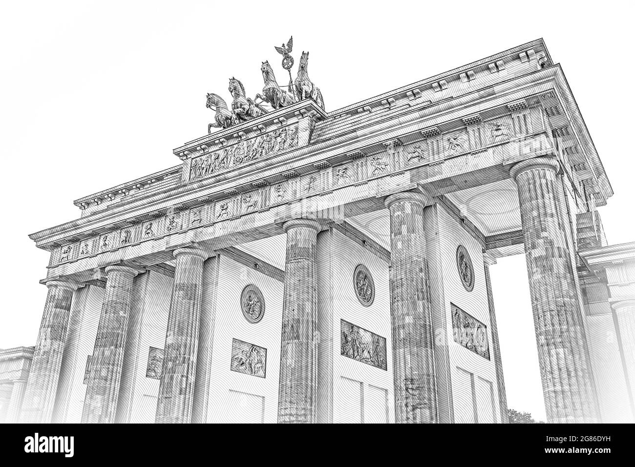 Famous Brandenburg Gate in Berlin called Brandenburger Tor Stock Photo