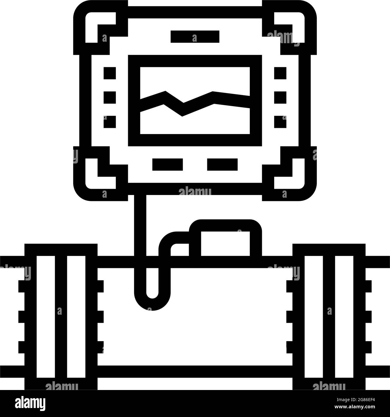 gadget for research pipeline construction line icon vector illustration  Stock Vector Image \u0026 Art - Alamy, image size:1300x1390