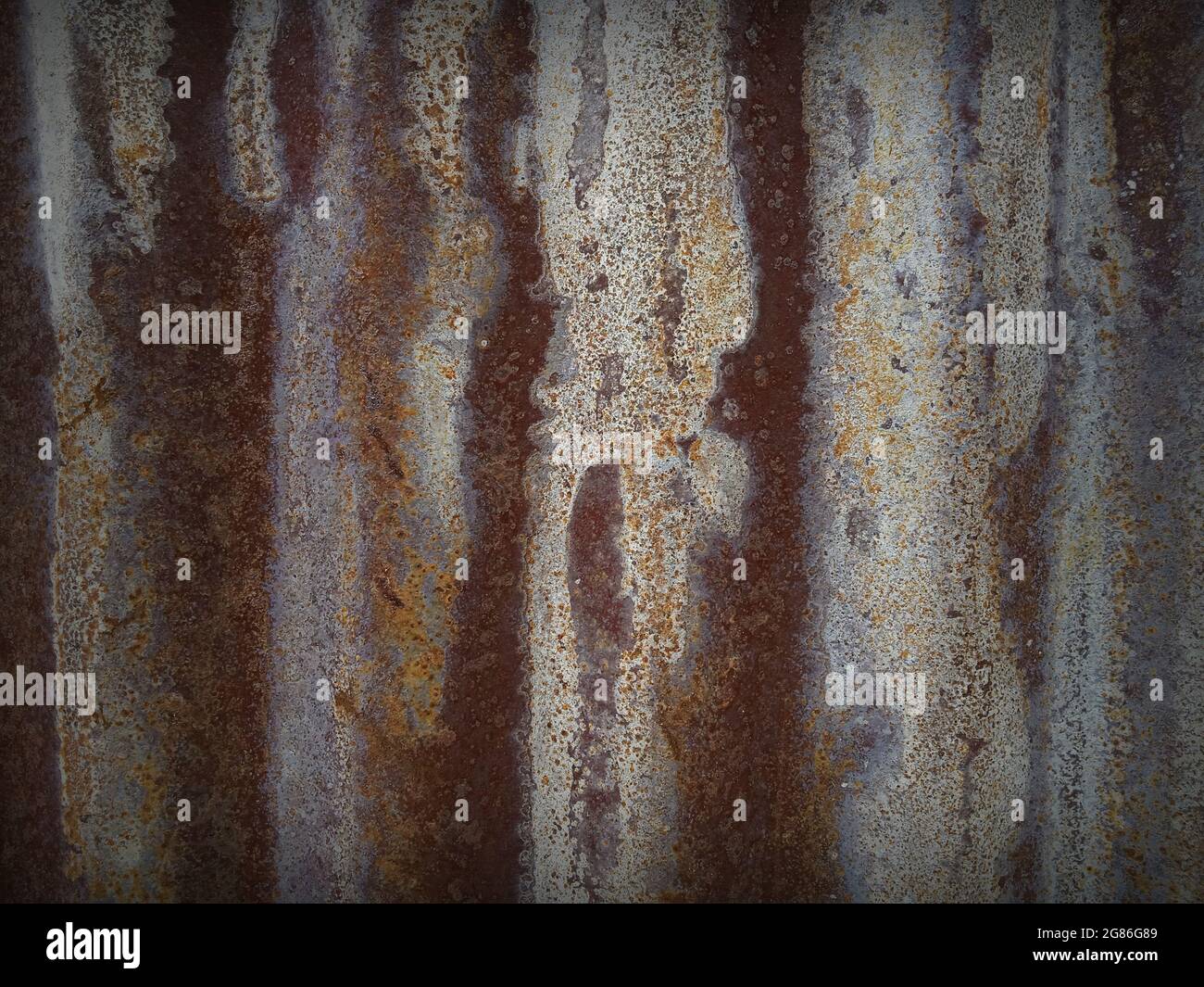 The surface of the steel plate is rusted , corrosion, weathered , vintage Stock Photo