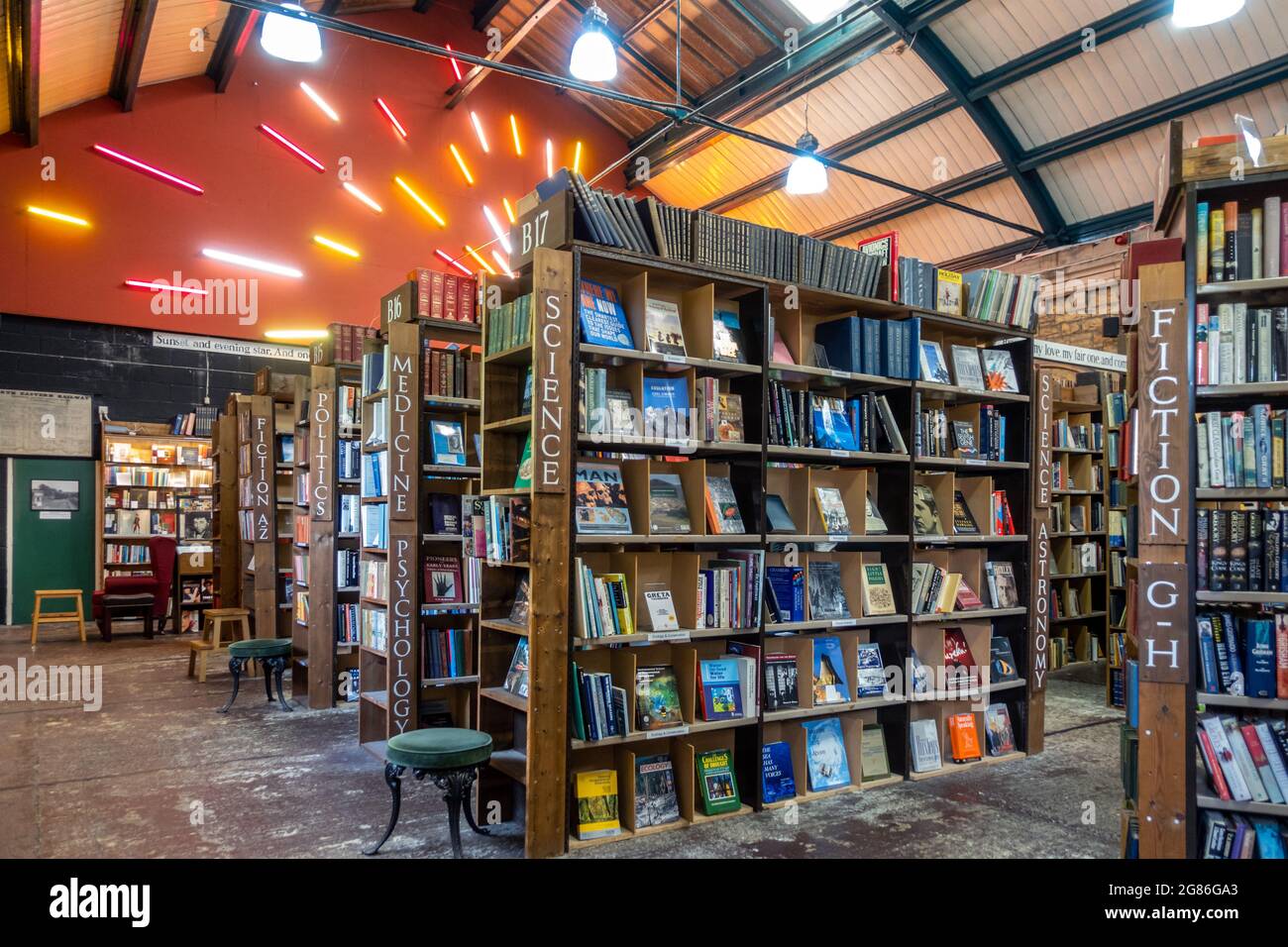 Barter Books, a former railway station and one of the largest secondhand bookshops in Britain, in Alnwick, Northumberland, England, Uk Stock Photo