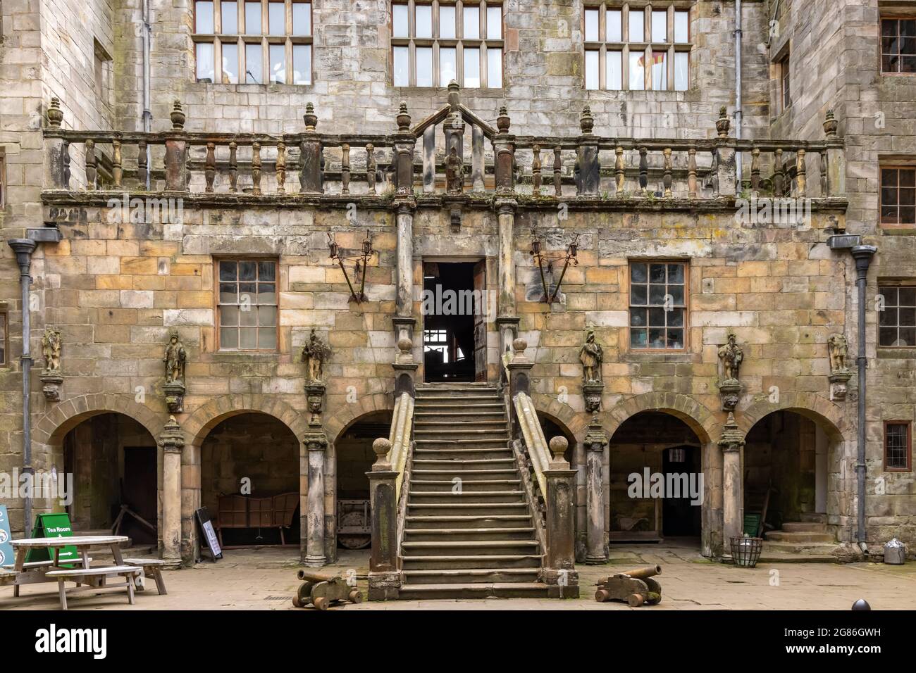 Chillingham Castle is a 13th century, Grade 1 listed, medieval castle in Northumberland, and reputedly the most haunted castle in England. Stock Photo