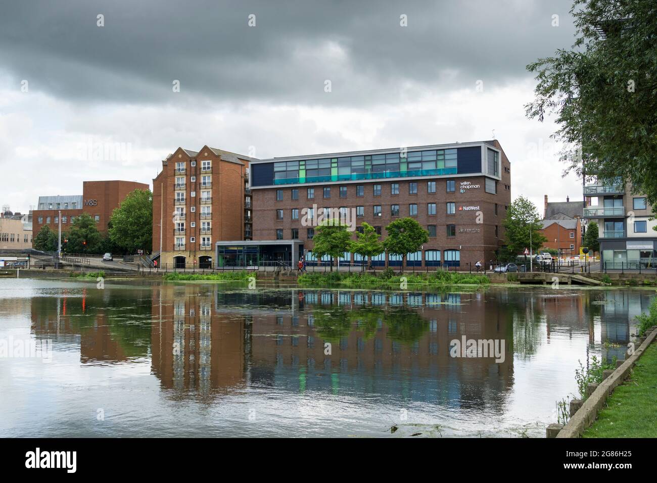 The Maltings office block and residential flats Brayford Lincoln city 2021 Stock Photo
