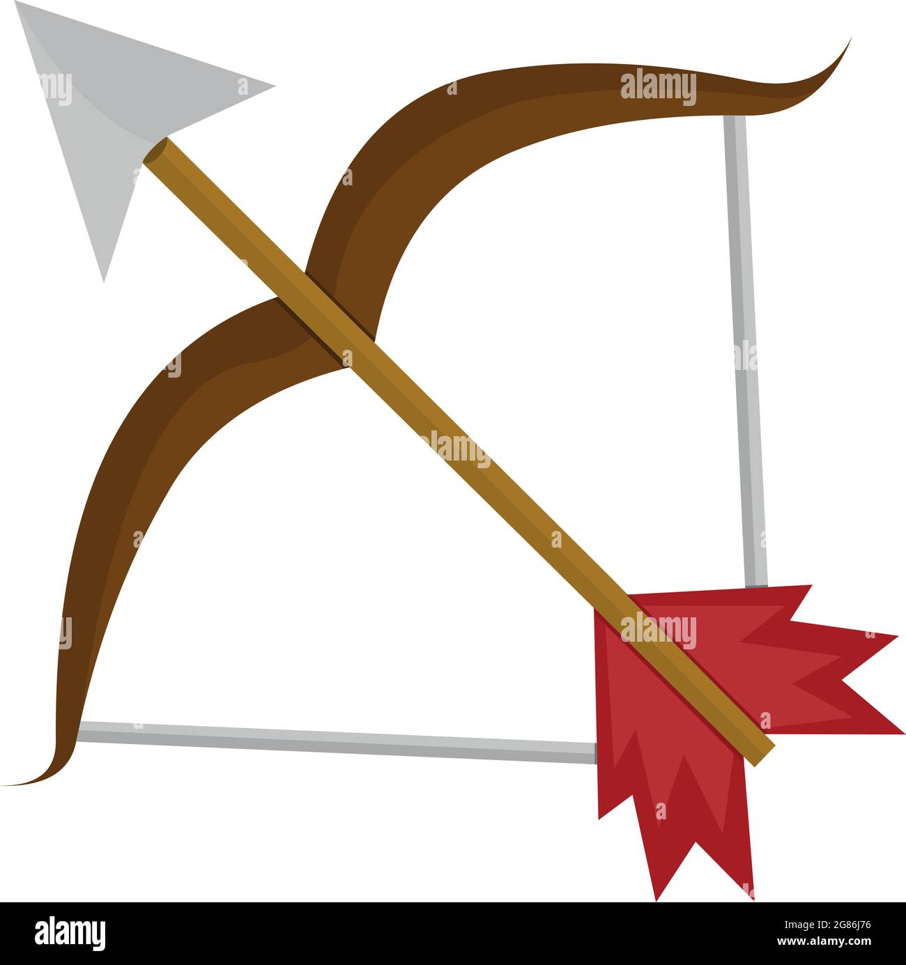 Vector emoticon illustration of a bow and arrow Stock Vector