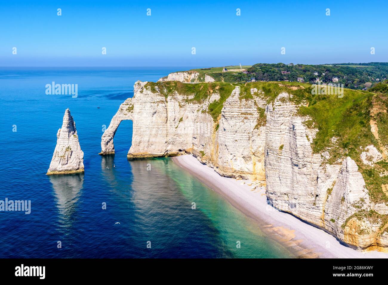 The Needle, the arch of the Aval cliff and the Jambourg beach in ...