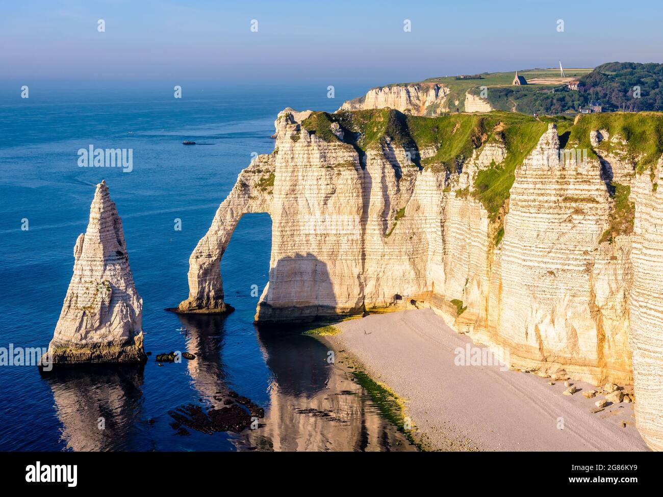 The Needle, the arch of the Aval cliff and the Jambourg beach in ...