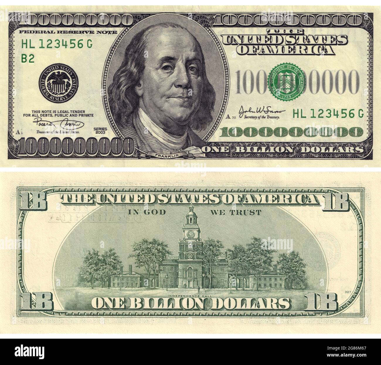 one dollar bill front and back