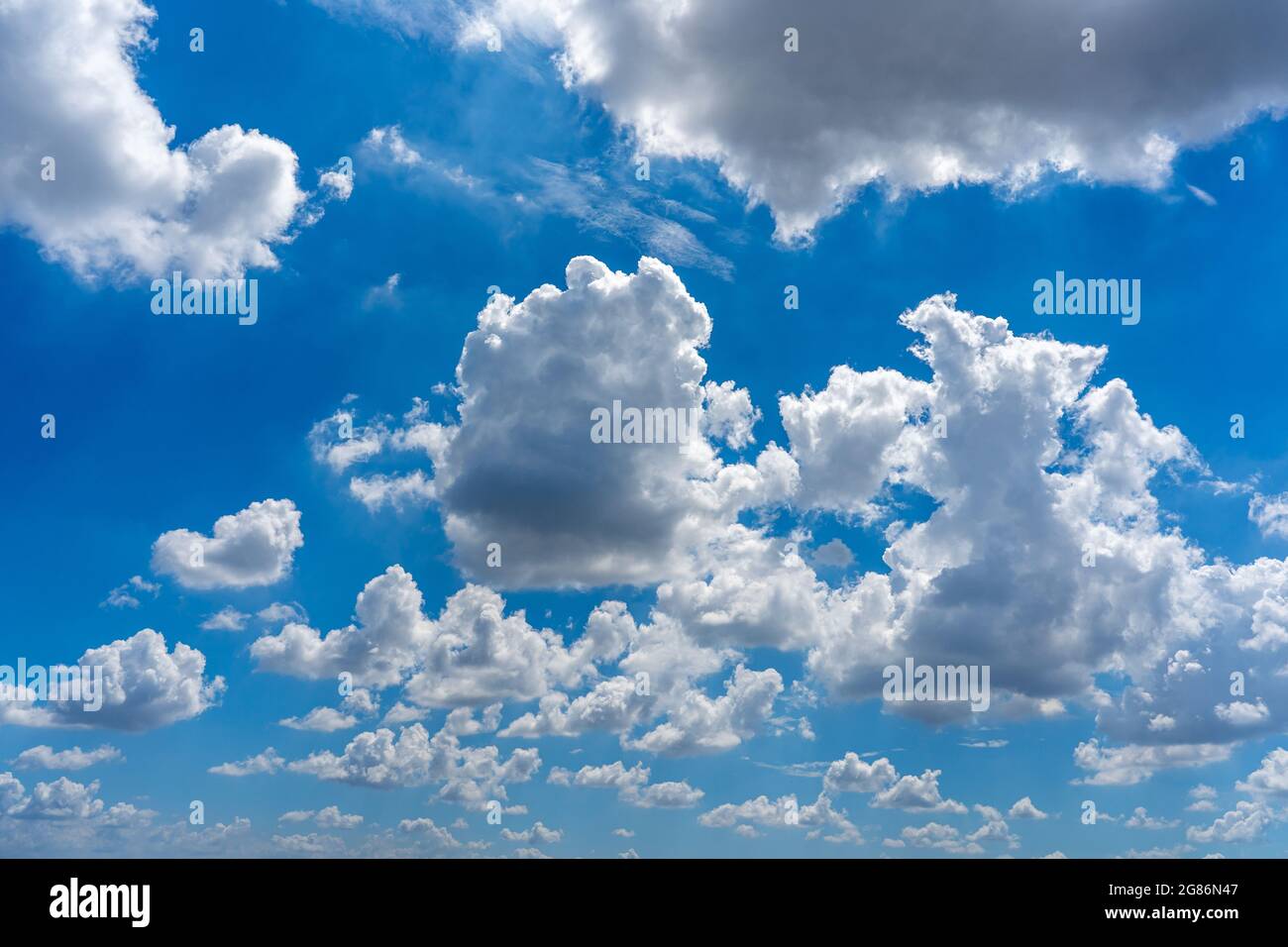 White clouds cumulus floating on blue sky for backgrounds concept Stock ...