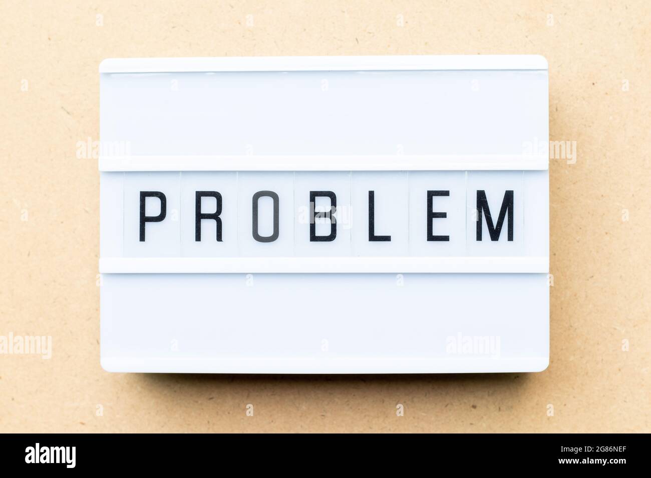 White lightbox with word problem on wood background Stock Photo - Alamy
