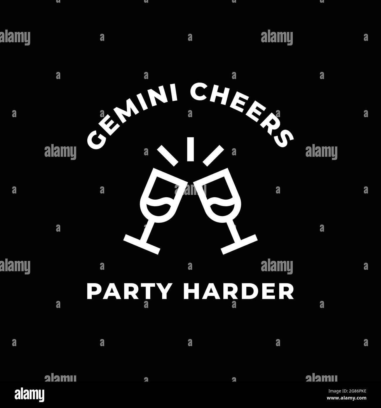 Champagne glass illustration, Cheers party celebration icon design