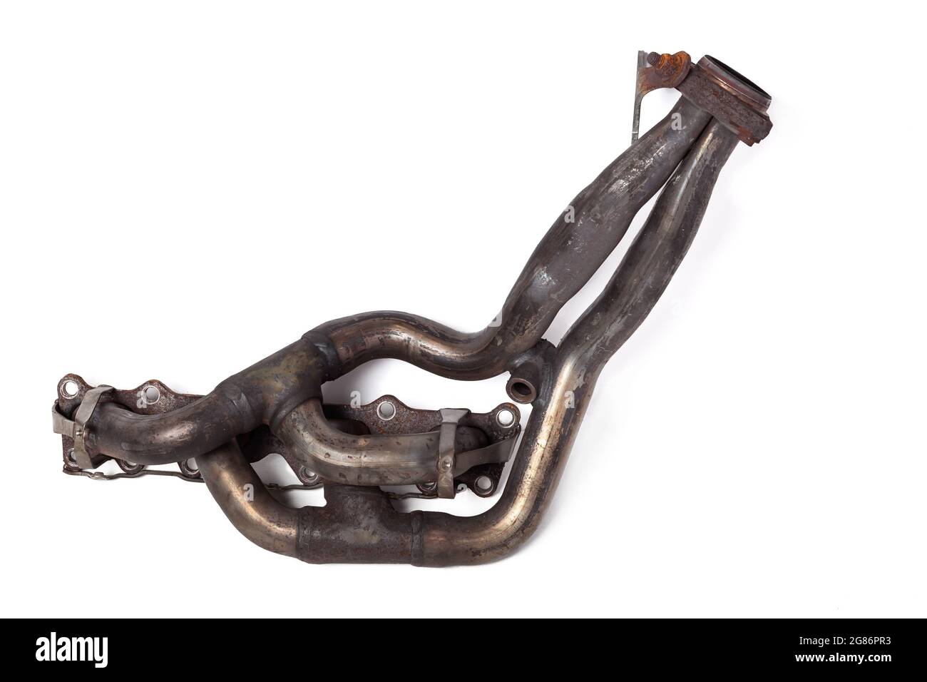 Automotive Exhaust Manifold A automotive exhaust manifold isolated on