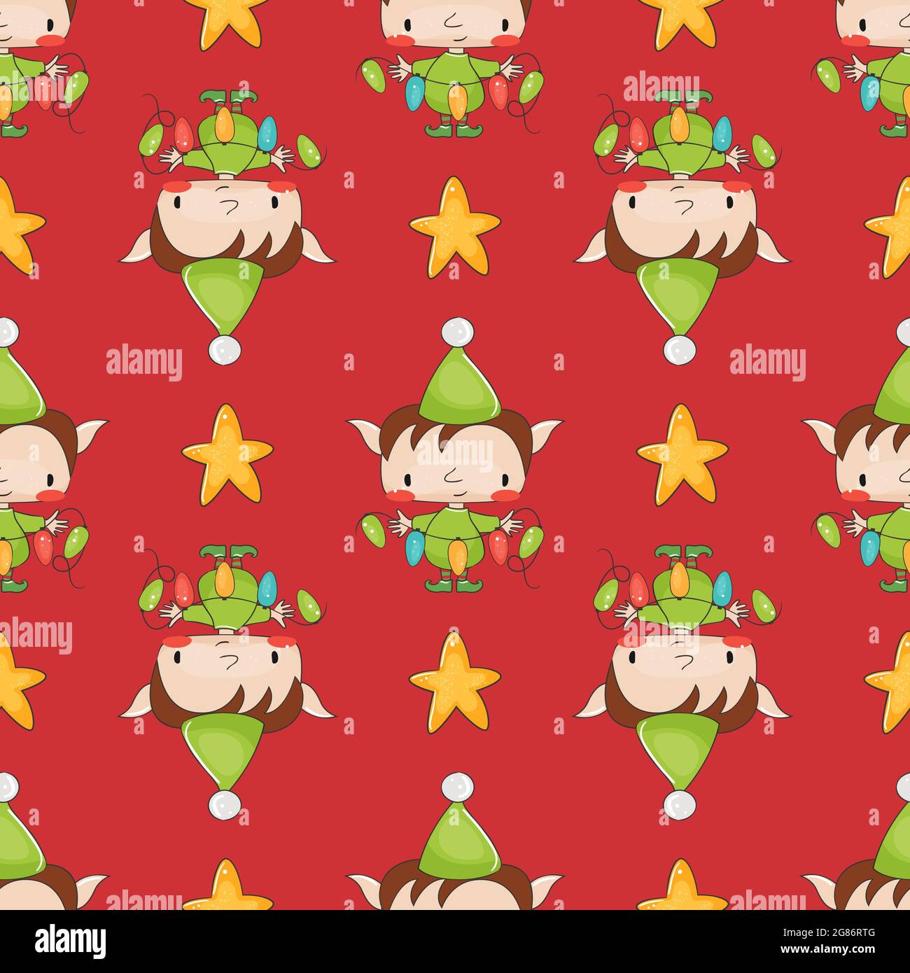 Cute merry christmas seamless pattern. Vector illustration Stock Vector ...