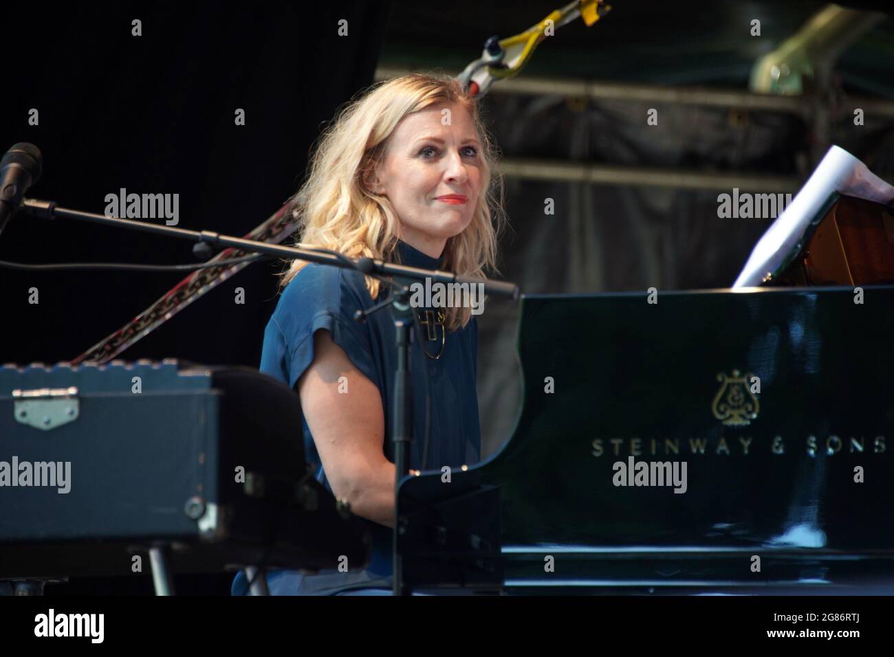Timmendorfer Strand, Germany. 27th June, 2021. Ida Sand, real name Ida Kristina Sandlund, is a Swedish soul and jazz musician with vocals, piano and electric piano. Credit: Lutz Knauth/dpa-Zentralbild/ZB/dpa/Alamy Live News Stock Photo